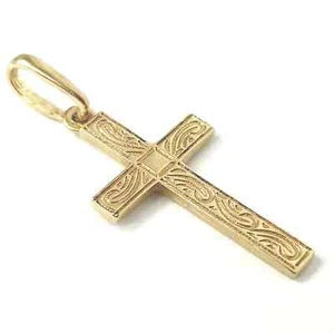 Cross 9ct Gold Pendant Patterned 1.5 grams Cross 9ct gold Solid Yellow Gold - Picture 1 of 9