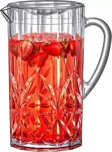 - Stately Acrylic Pitcher 80 Oz Clear Plastic Water Pitcher with Lid Fridge Jug - Picture 1 of 1