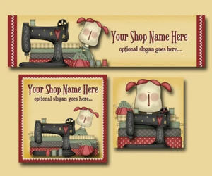 Ebay Store Billboard Banner Design with Matching Logo - Sewing Annie - Crafts - Picture 1 of 2