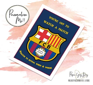 Barcelona FC Scratch Reveal Surprise Trip Card Football Card Football tickets. - Picture 1 of 6