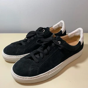 Belstaff Dagenham Black Suede Fashion Casual Sneakers EU 40 US 7 White Accents - Picture 1 of 6