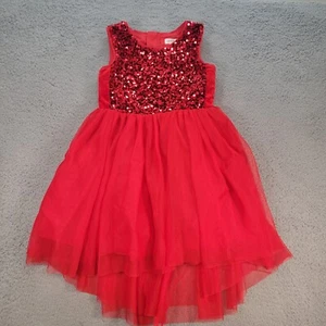 Cat & Jack Sequin Lace Tulle Dress, Red, Christmas Dress Size 6/6X Girls - Picture 1 of 6