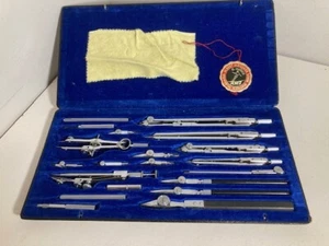 Vintage Eco Bra Chrom Antique Drafting Survey Tools 20-Pc Albert Meissner Sohn - Picture 1 of 4