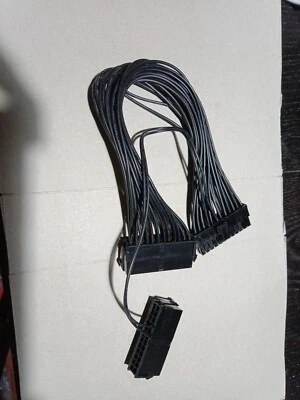 24Pin 20+4 Male To Female ATX Mainboard Motherboard PSU Adapter Power Cable Dual - image 1 of 3