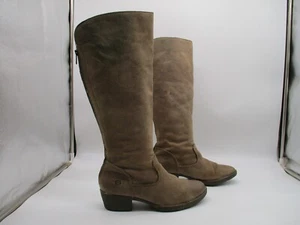 Born W22539 Distressed Brown Leather Zip Knee High Boots Womens Size 9.5 M/W - Picture 1 of 11