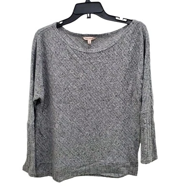 Juicy Couture Women's Light Gray Ribbed Dolman Sleeve Knit Top Shirt Size M - Image 1 of 4