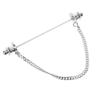 Brooch Collar Buckle Man Men's Shirt Clips with Chain Tie Pin for - Picture 1 of 12