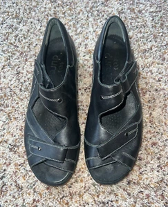 Durea Fiona women's black leather casual peep-toe comfort shoes 5 UK, 7 US - Picture 1 of 12