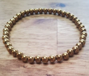 Pulsera Hematita Oro (No Magnética) 4mm - Imagen 1 de 3
