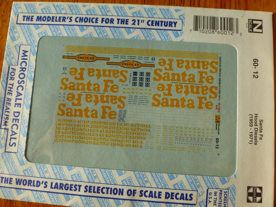 Calcomanía a microescala N #60-12 Santa Fe diésel (1959-1971) Foto 1 de 1