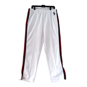 Polo Ralph Lauren Sweatpants Mens Large White Red/Blue Striped Zipper Big Pony - Picture 1 of 13