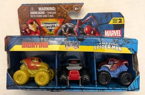 Monster Jam Mini Trucks Marvel Series 2 Iron Man Venom Amazing Spider-Man - Picture 1 of 4