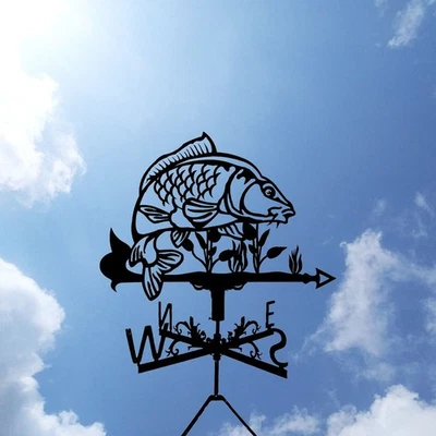 Wind vane fish carp Metal Weathervane, Weather Vane, home roof decor - Image 1 of 4