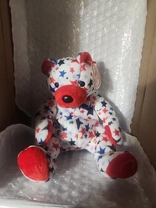 TY Beanie Baby - ROT, WEISS & BLAU der Bär (8,5 Zoll) - Neu mit Etikett Stofftier Spielzeug - Bild 1 von 5