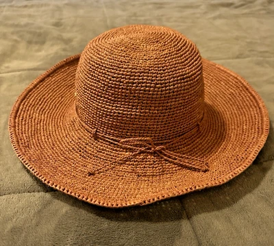 NWT Helen Kaminski Raffia Hat Australian Handmade Warm Rust Color/Terracotta - Image 1 of 4