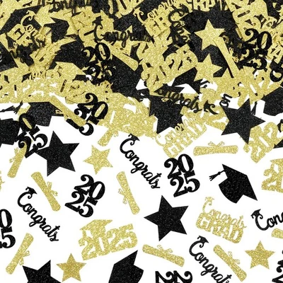 200 Piezas 2025 Mesa de Graduación Confeti Oro Graduación Confeti para Mesa 2025... Foto 1 de 2