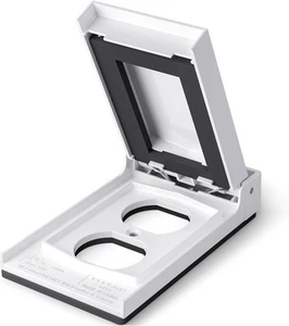 ELEGRP Vertical Outdoor Cover for Duplex Receptacles, 1 Pack, White-Vertical  - Picture 1 of 6