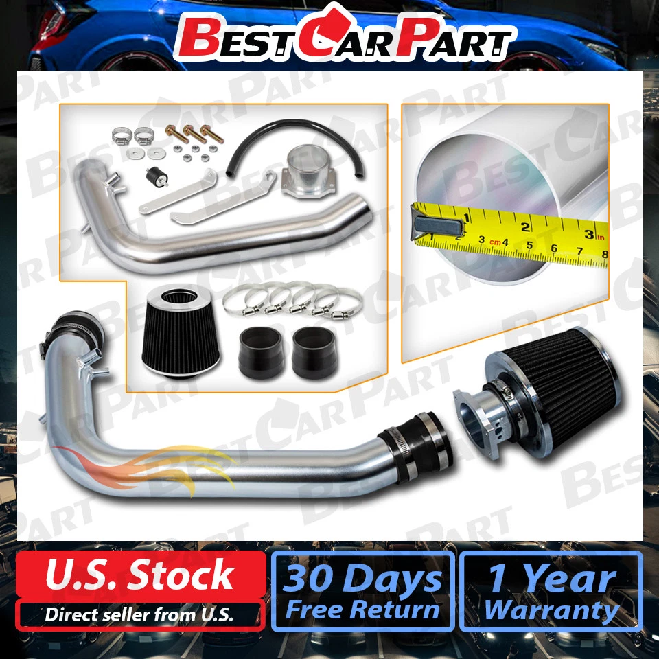 BCP 黑色 1995 1996 1997 1998 240SX S14 Silvia 2.4L 升 冷进气套件 + 过滤器 — 第 1/4 张图片