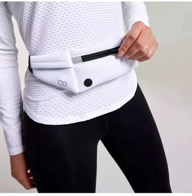 Calia Women’s Run Waist Pack WHITE & BLACK Interior Key Clip New W Tags MSRP $28 - Image 1 of 4