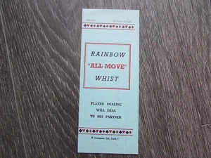 Rainbow all Move Early Promotional Advertising Whist Card by F Youngman Leeds - Picture 1 of 4