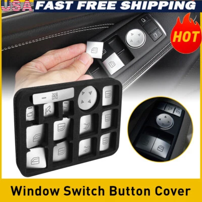 Para Mercedes Benz C180 2011-14 Puerta Coche Ventana Apoyabrazos Interruptor Botón Cubierta Borde Foto 1 de 4