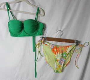Shade & Shore wild fable 2 Piece Bikini Green Orange Yellow Size Medium 32B NWT - Picture 1 of 10