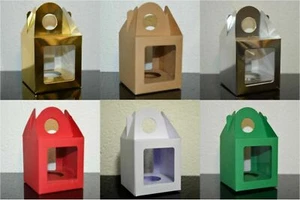 10 x Weihnachten Single Cupcake/Muffin Boxen mit 2 Fenstern, Farbe wählen - Bild 1 von 1