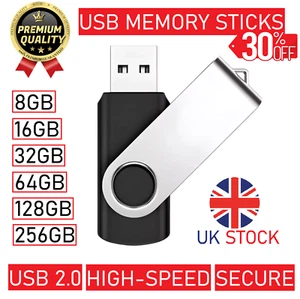 USB Memory Stick Flash Pen Drive USB 2.0 High Speed 2/4/8/16/32/64/128GB - Picture 1 of 16