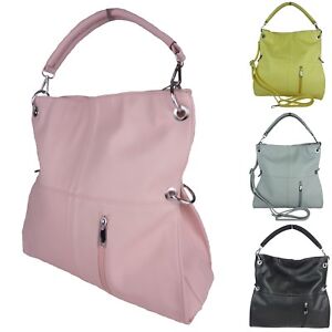 große Damen Handtasche Umhängetasche uni pastell Fächer elegant Tasche LY3472