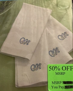 NEW Martha Stewart Crafts Napkin Set (4) Makes 4 Embroidered Napkins 20x20 - Picture 1 of 3