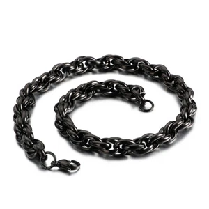 Huge Heavy 10mm 18-26inch Gold Rope Chain Necklace Stainless Steel Jewelry Mens - Picture 1 of 8