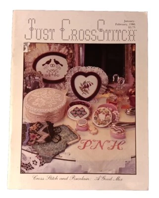 Just Cross Stitch Magazine January/February 1986 Cross Stitch & Porcelain  - Image 1 of 3