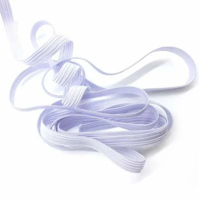 WHITE Flat Elastic 1/4" or 6mm Knitted Stretchy Washable Cord Band for Masks DIY - Image 1 of 2