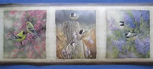 BIRDS CHICKADEES GOLDFINCH NATURE Wallpaper Border 6" - Picture 1 of 3