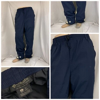 Columbia Sweatpants L Blue 100% Nylon Pockets Convert YGI Q2-229 - Image 1 of 4