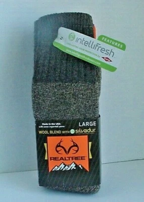 Men's Wool Blend Socks Large 9-12 Shoe Realtree® Odor Protection Various Colors - Image 1 of 4
