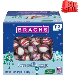 Brach's Holiday Soft Peppermint Candy Tub, Individually Wrapped Mints, 19oz, 110 - Picture 1 of 4