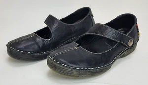 Spring Step Debutante Leather Mary Jane Comfort Flat Black Womens EU 37 US 6.5 - Picture 1 of 9