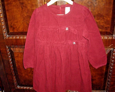 T18 Usado en Excelente Condición Niña Talla 6 Vintage 3 piezas Gymboree Rojo Profundo Pana Vestido de Fiesta Navidad Foto 1 de 4