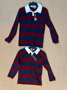 Boys Striped Long Sleeve Collared 1/2 Button Front Shirt Size S - Picture 1 of 1