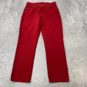 & Denim H&M Vintage Fit High Waist Straight Jeans Women's Size 32 Red Button Fly - Picture 1 of 12
