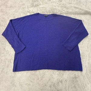 Eileen Fisher Pullover Damen Large Lila Merinowolle Kastig 3/4 Arm Pulli - Bild 1 von 6