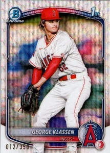 Tarjeta de radiocontrol Bowman 1st Chrome #BCP-63 George Klass/350 Silver Wave Refractor 2025 - Imagen 1 de 2