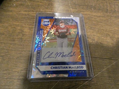 2021 Panini Elite Extra Edition Baseball Christian Macleod /20 Blue Auto - Image 1 of 4