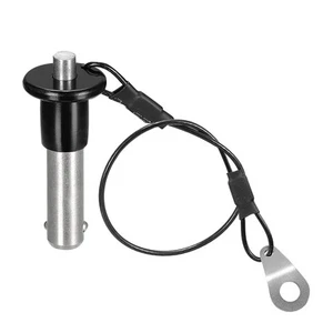 304 Stainless Steel Grip Push-Button Locking Pins with 24cm Wire (10mm-20mm) - Picture 1 of 6
