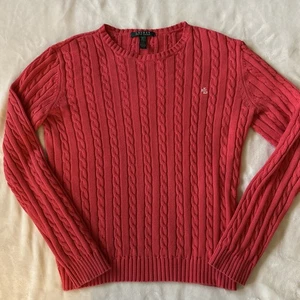 Lauren RALPH LAUREN Sweater Women's Medium Pink Coral Long Sleeve Cable Knit - Picture 1 of 10