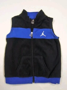 Kids Nike Air Jordan Youth Full Zip Up Vest Blue Black 4t 3-4 Years - Picture 1 of 4