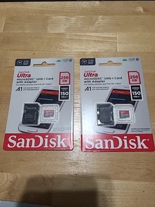 2 cartes mémoire MicroSDXC UHS-I SanDisk Ultra 256 Go classe 10 - Photo 1 sur 2