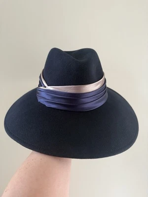 New Eugenia Kim 100% wool  Hat Black/Navy Blue org $495  - Image 1 of 4