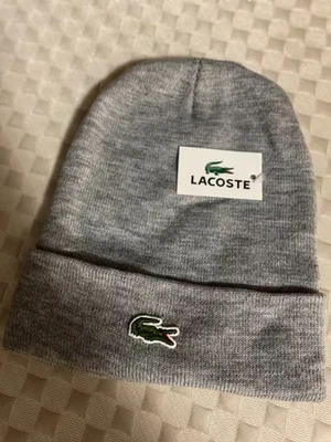 LACOSTE Hombre Adulto Tejido Sombrero Invierno Cálido Informal Deportes Gorros Gorra Nuevo Gris Foto 1 de 3